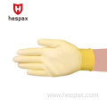 Hespax Factory OEM 13G PU Gloves Electronic Industrial